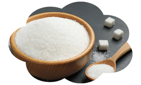 White glycine powder in a wooden bowl