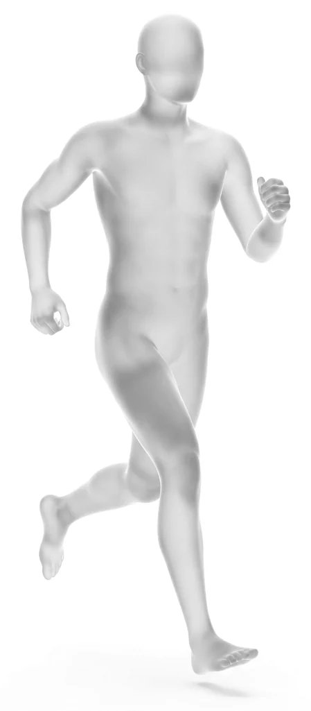 Runner in mid-stride showing where MAS Overnight Recovery works